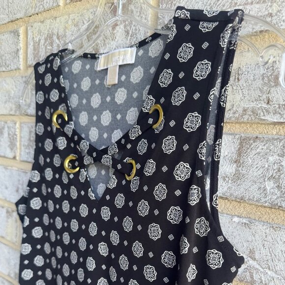 MICHAEL Michael Kors Sleeveless Lacing V-Neck Mandala Print Blouse Size S - Picture 5 of 8